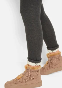 bonprix Hosen|Bekleidung·Kleider^Thermo-Leggings mit Teddyfutter anthrazit meliert