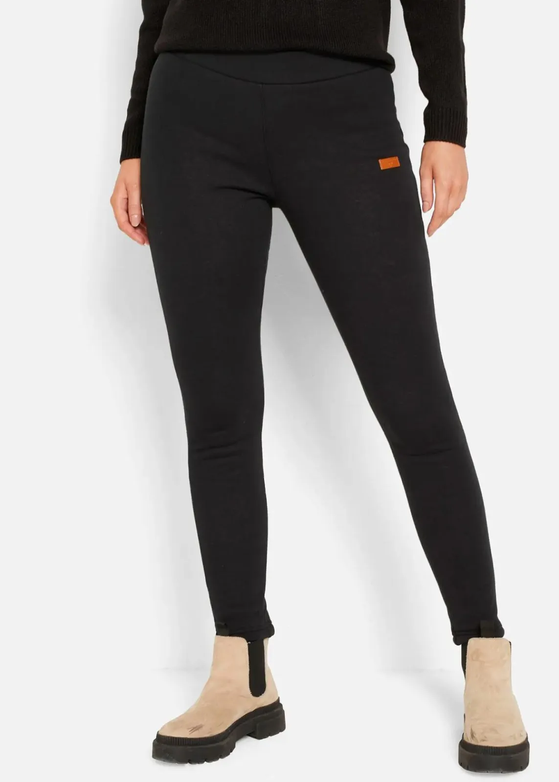bonprix Bekleidung·Kleider|Hosen^Thermo-Leggings mit Teddyfutter schwarz