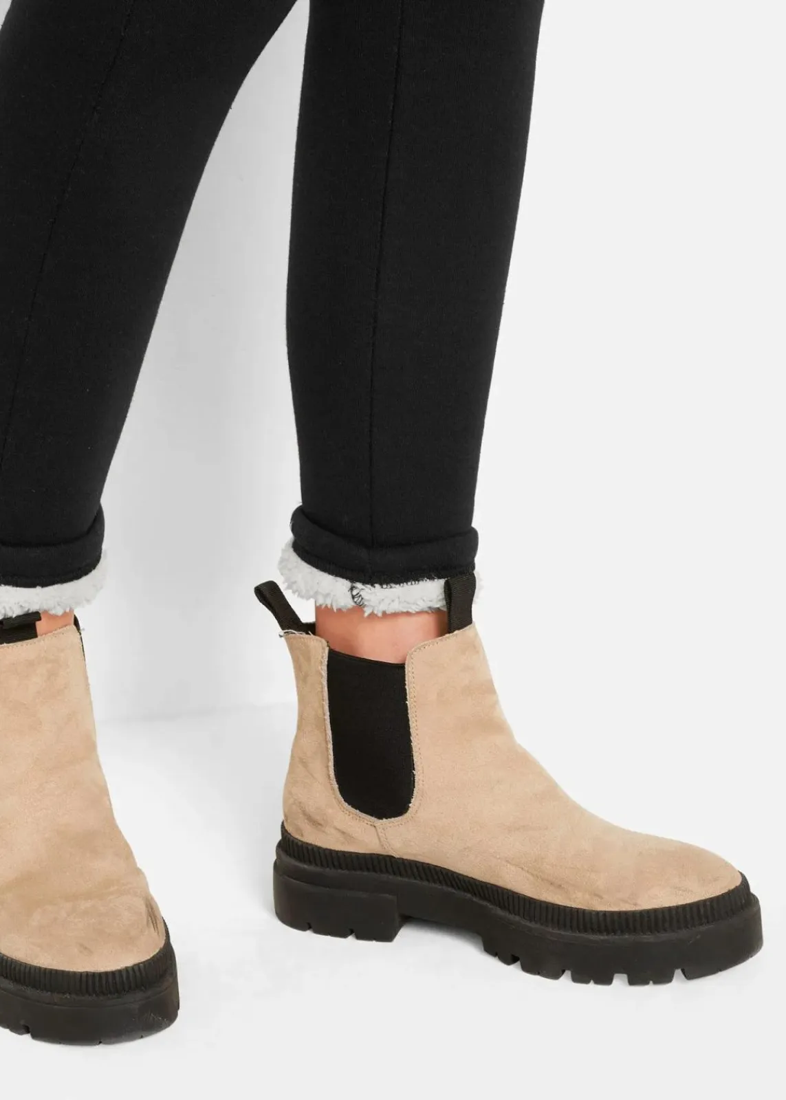bonprix Bekleidung·Kleider|Hosen^Thermo-Leggings mit Teddyfutter schwarz
