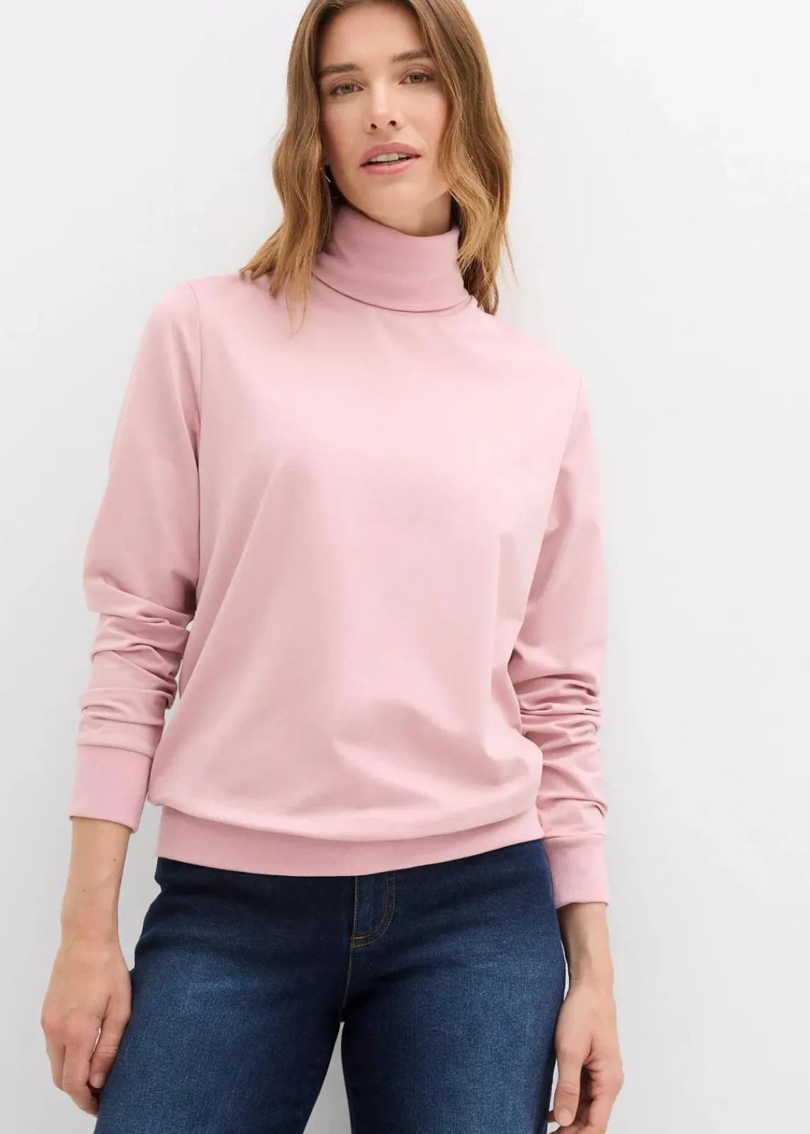 bonprix Bekleidung·Röcke|Bekleidung·Sweat^Thermoshirt mit Rollkragen aschrosa