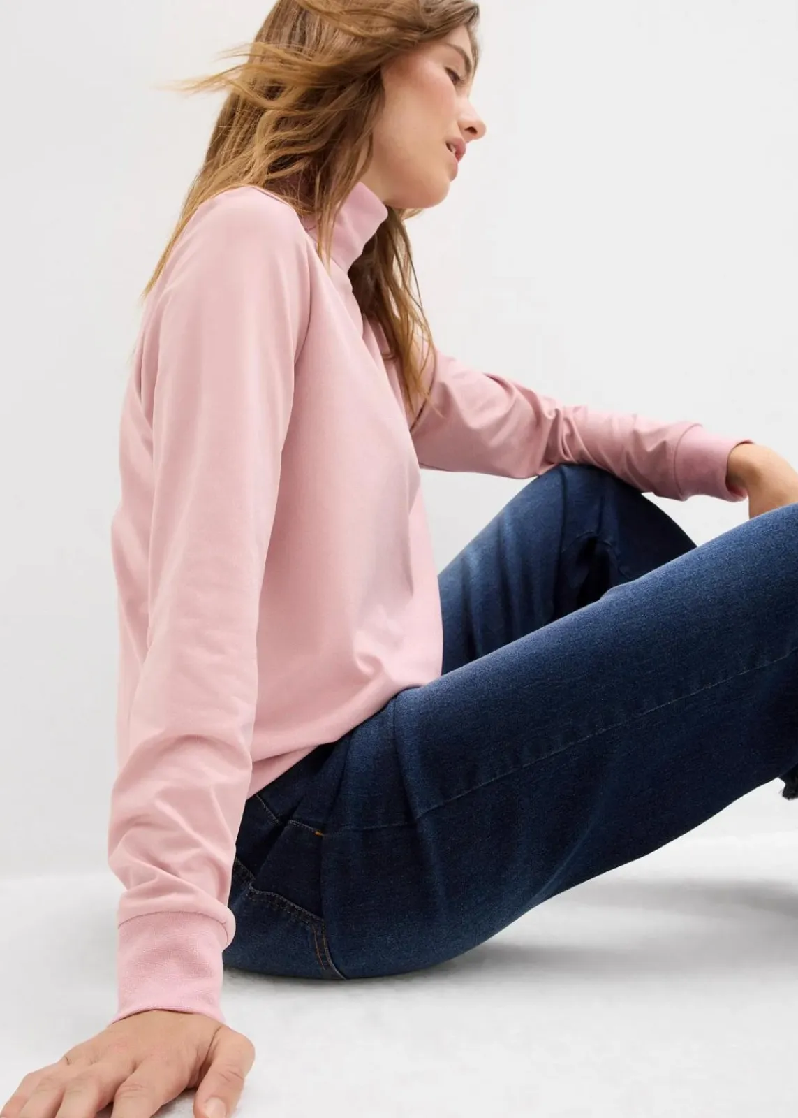 bonprix Bekleidung·Röcke|Bekleidung·Sweat^Thermoshirt mit Rollkragen aschrosa