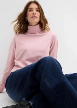 bonprix Bekleidung·Röcke|Bekleidung·Sweat^Thermoshirt mit Rollkragen aschrosa