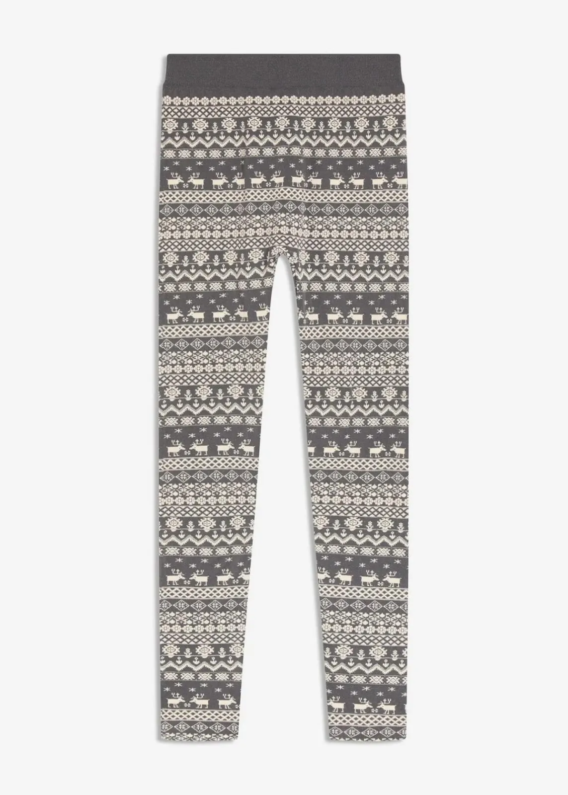 bonprix Bekleidung·Kleider|Nachhaltigere Materialien^Thermo-Strumpfleggings grau/wollweiß gemustert