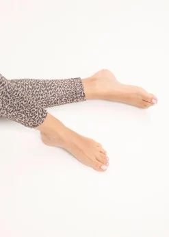 bonprix Bekleidung·Kleider|Thermounterwäsche^Thermo-Strumpfleggings braun/schwarz leo bedruckt