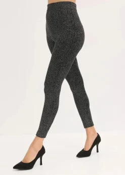 bonprix Bekleidung·Kleider|Thermounterwäsche^Thermo-Strumpfleggings aus Glitzergarn schwarz/silber