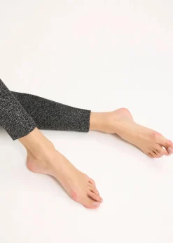 bonprix Bekleidung·Kleider|Thermounterwäsche^Thermo-Strumpfleggings aus Glitzergarn schwarz/silber