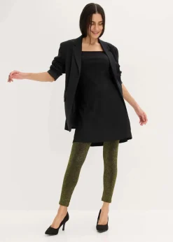 bonprix Hosen|Thermounterwäsche^Thermo-Strumpfleggings aus Glitzergarn schwarz/gold
