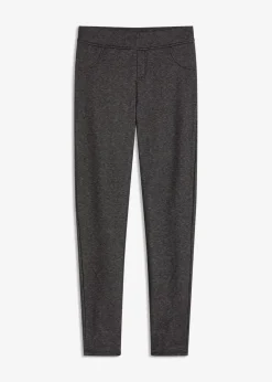 bonprix Hosen|Bekleidung·Kleider^Thermo-Strumpfleggings in Jeansoptik schwarz meliert