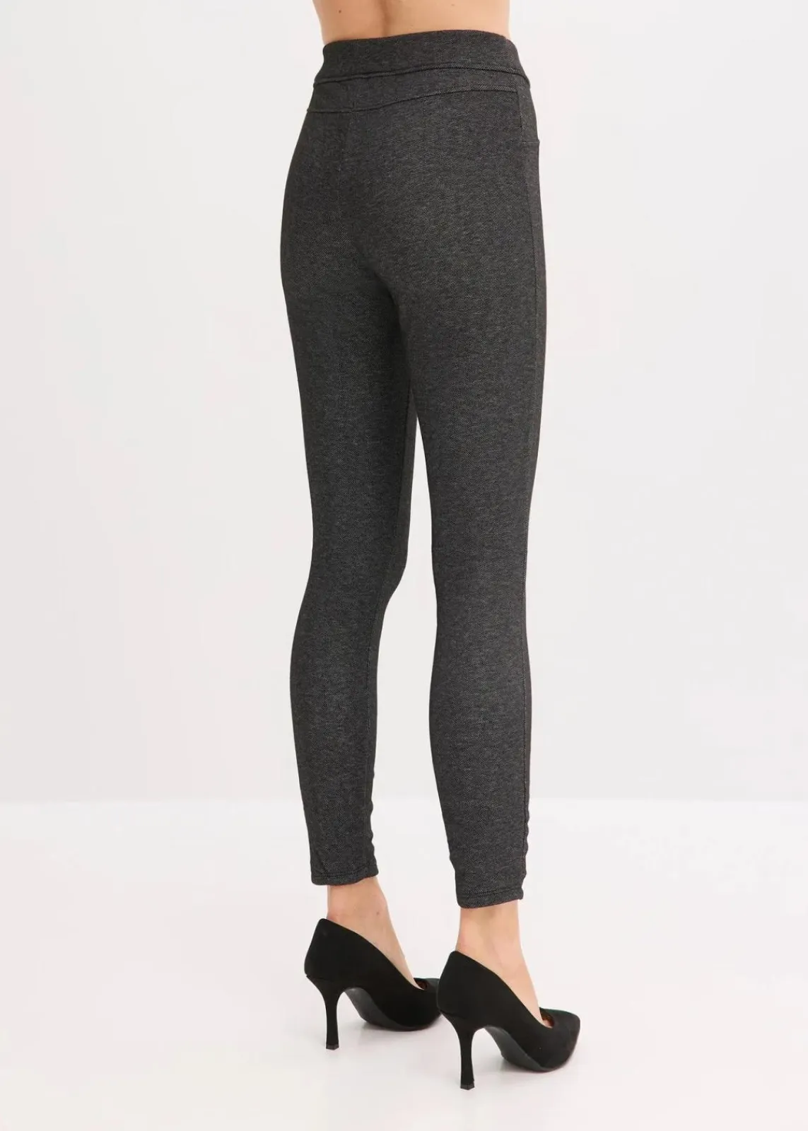 bonprix Hosen|Bekleidung·Kleider^Thermo-Strumpfleggings in Jeansoptik schwarz meliert
