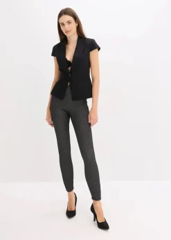 bonprix Hosen|Bekleidung·Kleider^Thermo-Strumpfleggings in Jeansoptik schwarz meliert