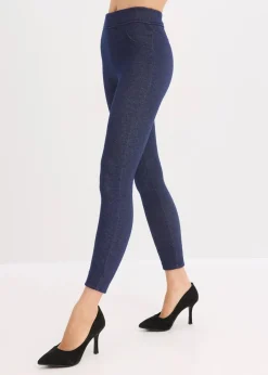 bonprix Bekleidung·Kleider|Hosen^Thermo-Strumpfleggings in Jeansoptik blau meliert