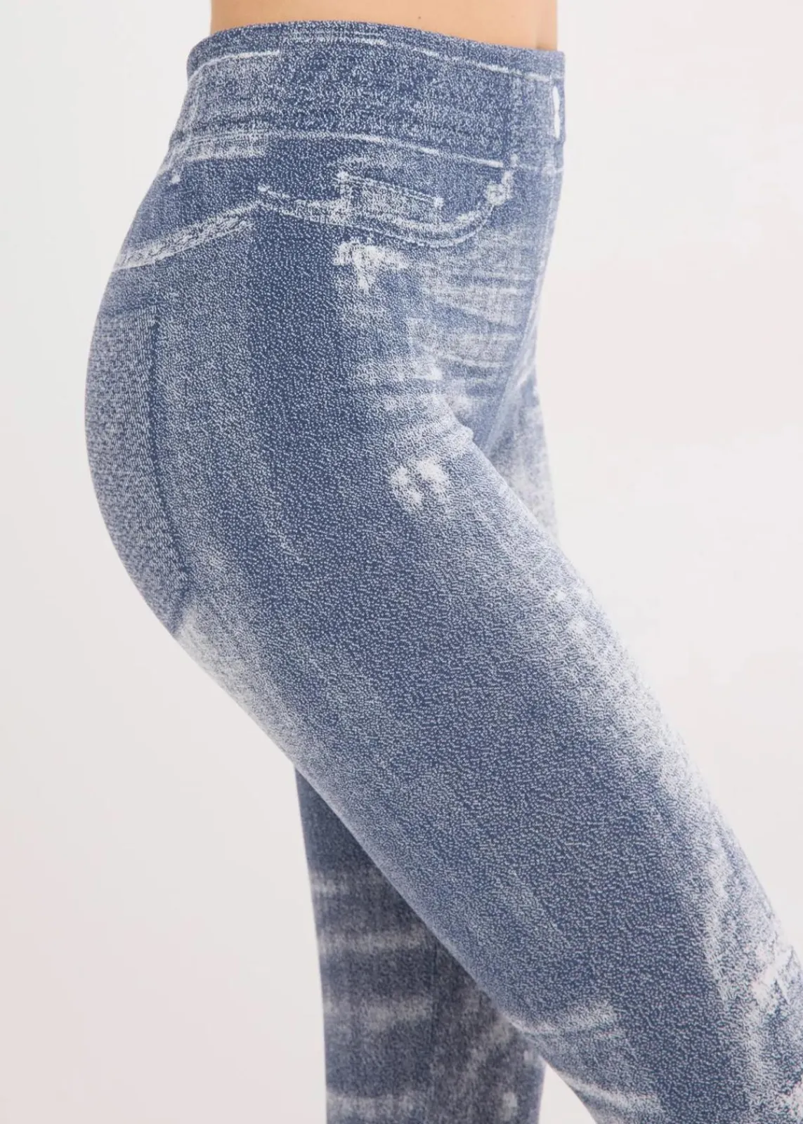 bonprix Bekleidung·Kleider|Thermounterwäsche^Thermo-Strumpfleggings mit weicher Innenseite blau jeansoptik