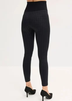 bonprix Bekleidung·Kleider|Thermounterwäsche^Thermo-Strumpfleggings mit weicher Innenseite und Hahnentrittmuster schwarz pepita bedruckt