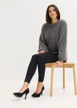 bonprix Bekleidung·Kleider|Thermounterwäsche^Thermo-Strumpfleggings mit weicher Innenseite und Hahnentrittmuster schwarz pepita bedruckt