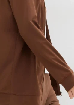 bonprix Sweat|Basics^Thermo-Sweatjacke hellbraun
