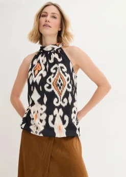 bonprix Shirts & Tops|Zweiteiler & Sets^Top schwarz/natur/sonnenbraun/latte macchiato bedruckt