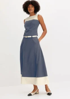 bonprix Bekleidung·Jacken & Mäntel|Blusen & Tuniken^Top nachtblau/kieselbeige