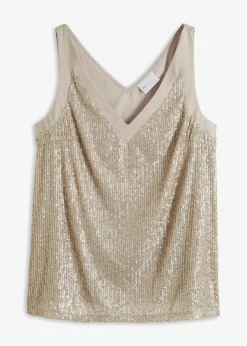 bonprix Shirts & Tops^Top naturstein metallic
