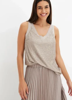 bonprix Shirts & Tops^Top naturstein metallic