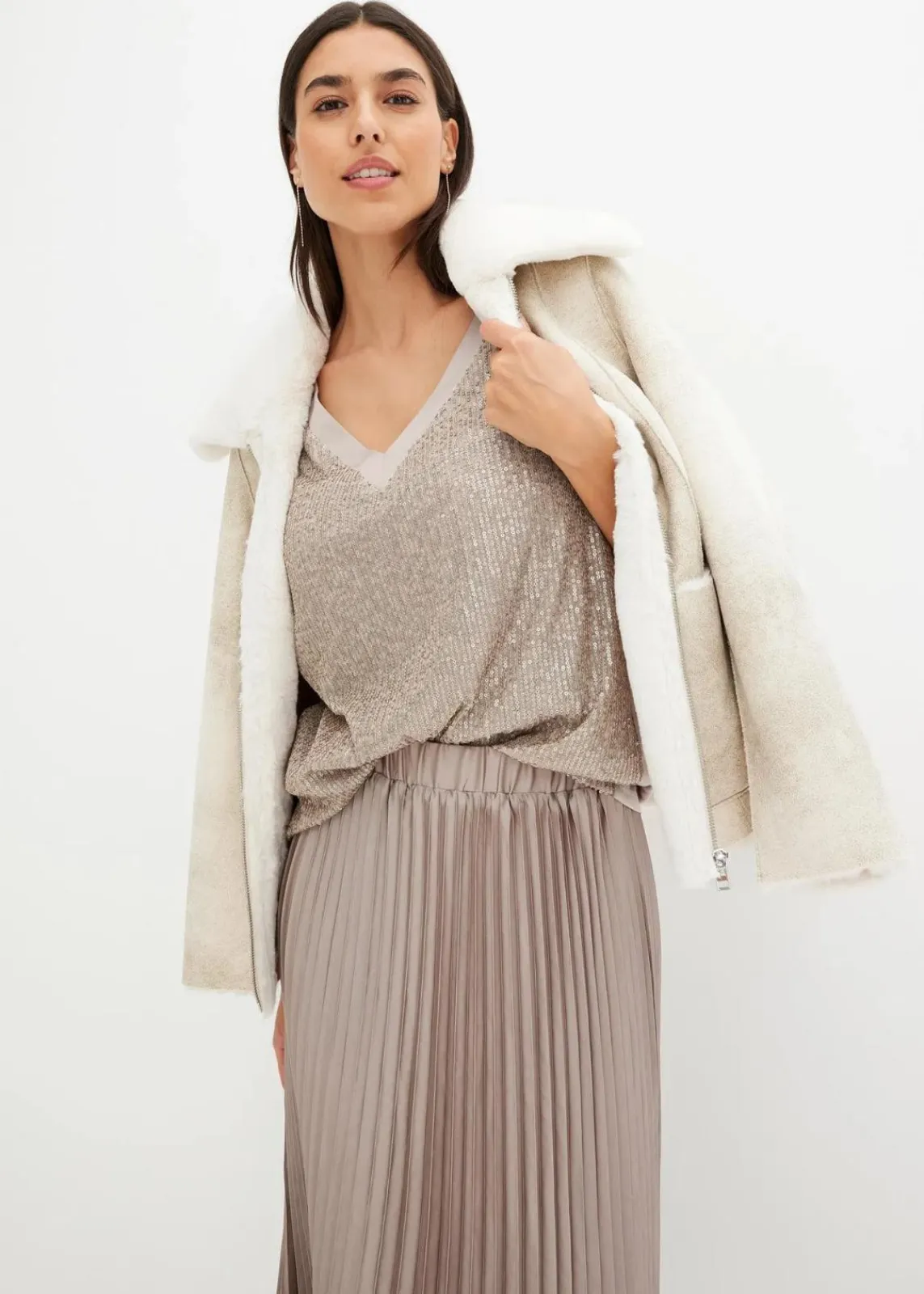 bonprix Shirts & Tops^Top naturstein metallic