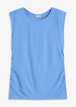 bonprix Shirts & Tops|Nachhaltigere Materialien^Top aus fließender Viskose mittelblau