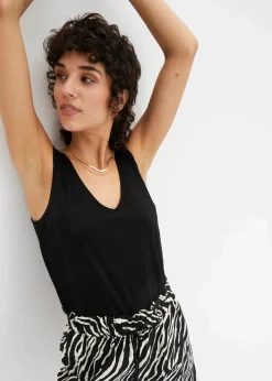 bonprix Nachhaltigere Materialien|Shirts & Tops^Top aus fließender Viskose schwarz