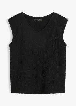 bonprix Shirts & Tops^Top aus leichtem Crêpe schwarz