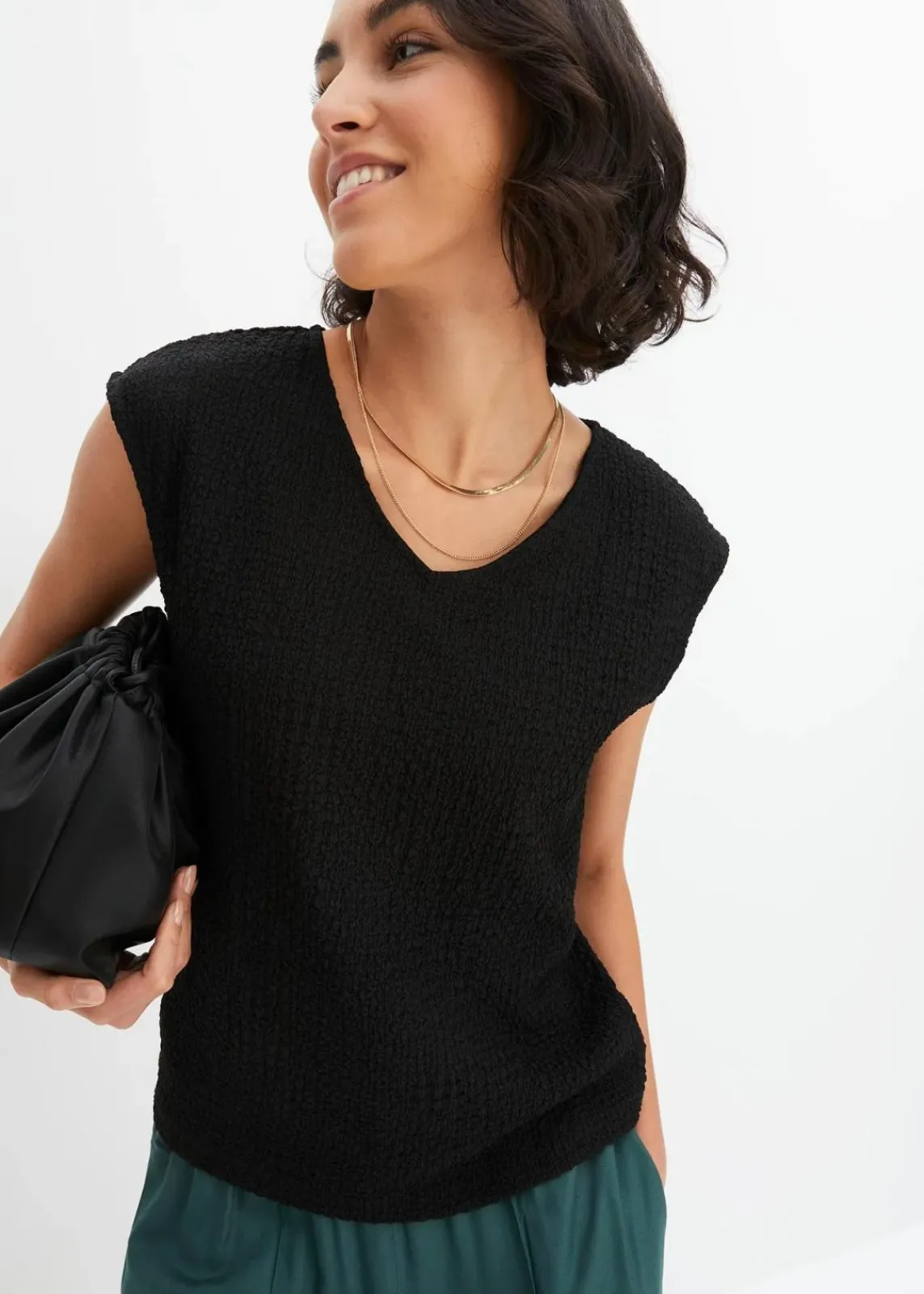 bonprix Shirts & Tops^Top aus leichtem Crêpe schwarz