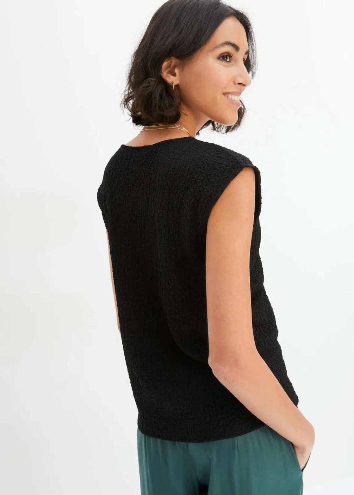 bonprix Shirts & Tops^Top aus leichtem Crêpe schwarz