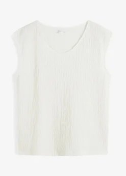 bonprix Shirts & Tops^Top aus leichtem Crêpe wollweiß