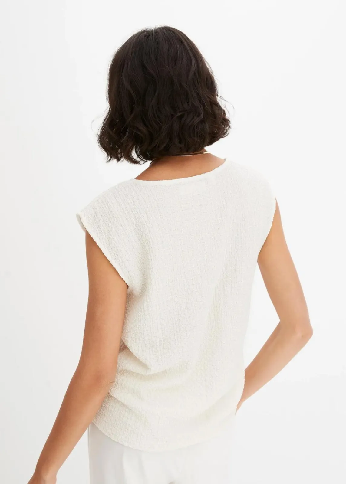 bonprix Shirts & Tops^Top aus leichtem Crêpe wollweiß