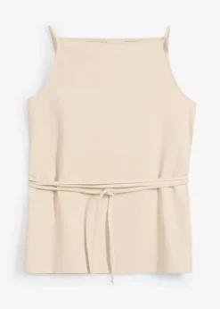 bonprix Shirts & Tops|Zweiteiler & Sets^Top aus Piqué kieselbeige