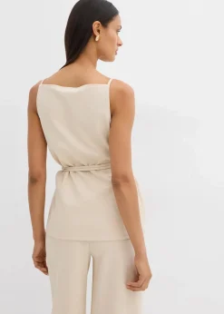 bonprix Shirts & Tops|Zweiteiler & Sets^Top aus Piqué kieselbeige