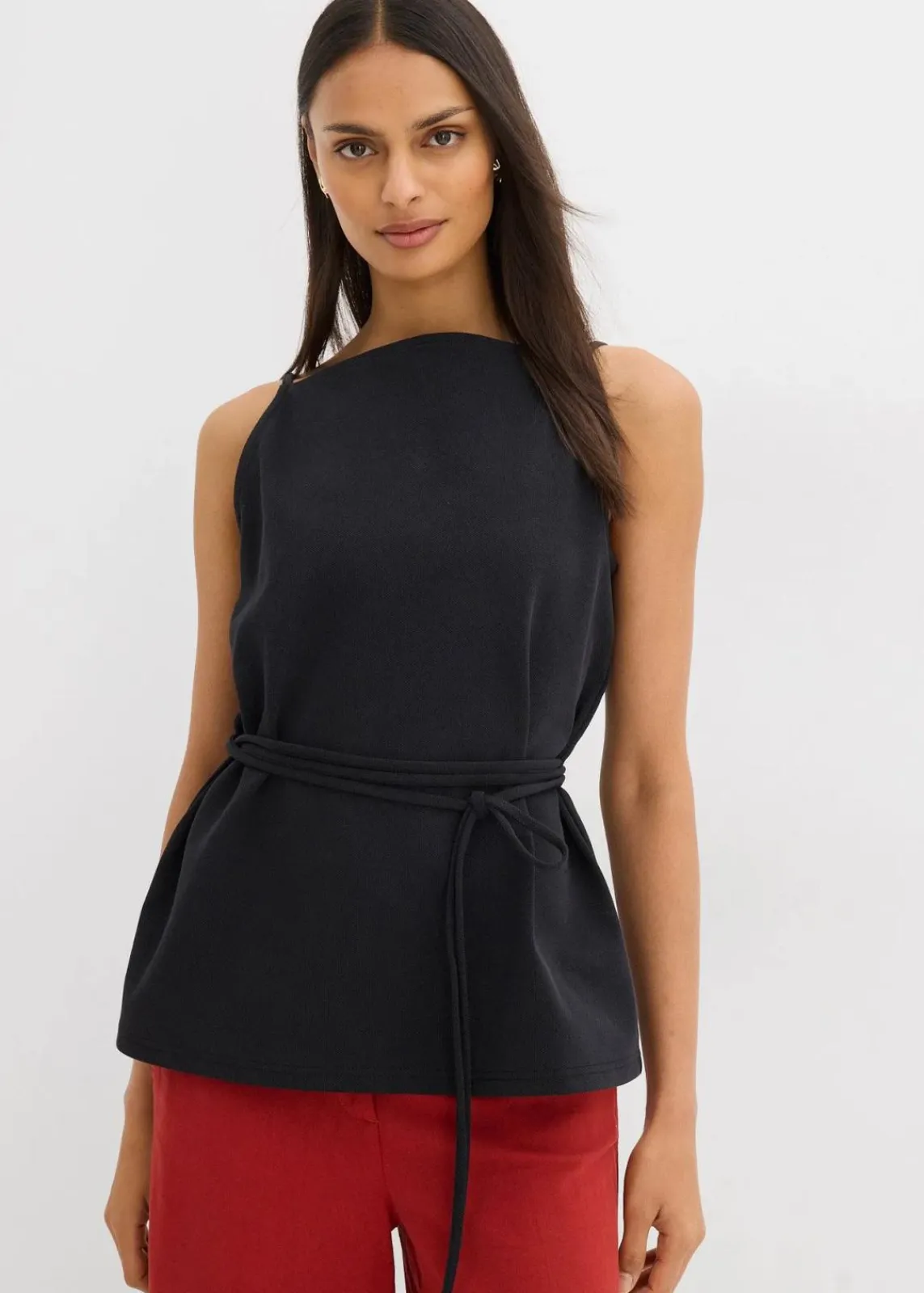 bonprix Zweiteiler & Sets|Shirts & Tops^Top aus Piqué schwarz