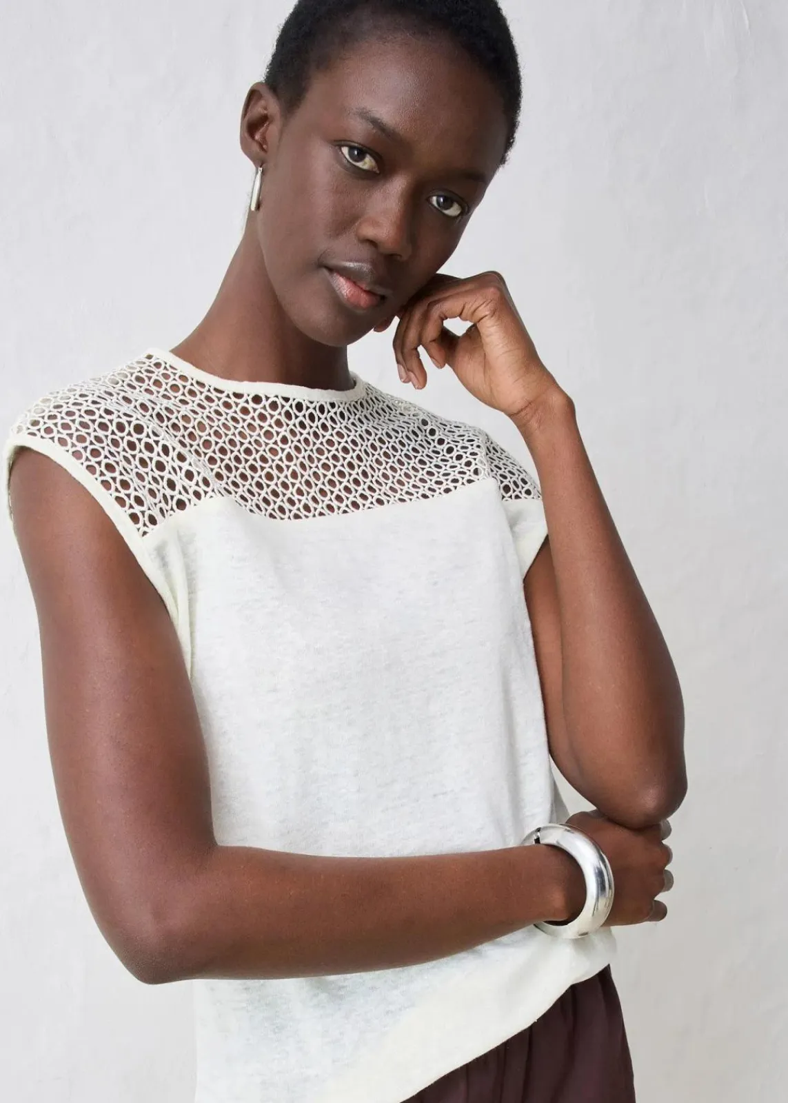 bonprix Shirts & Tops|Premium^Top aus reinem Leinen wollweiß