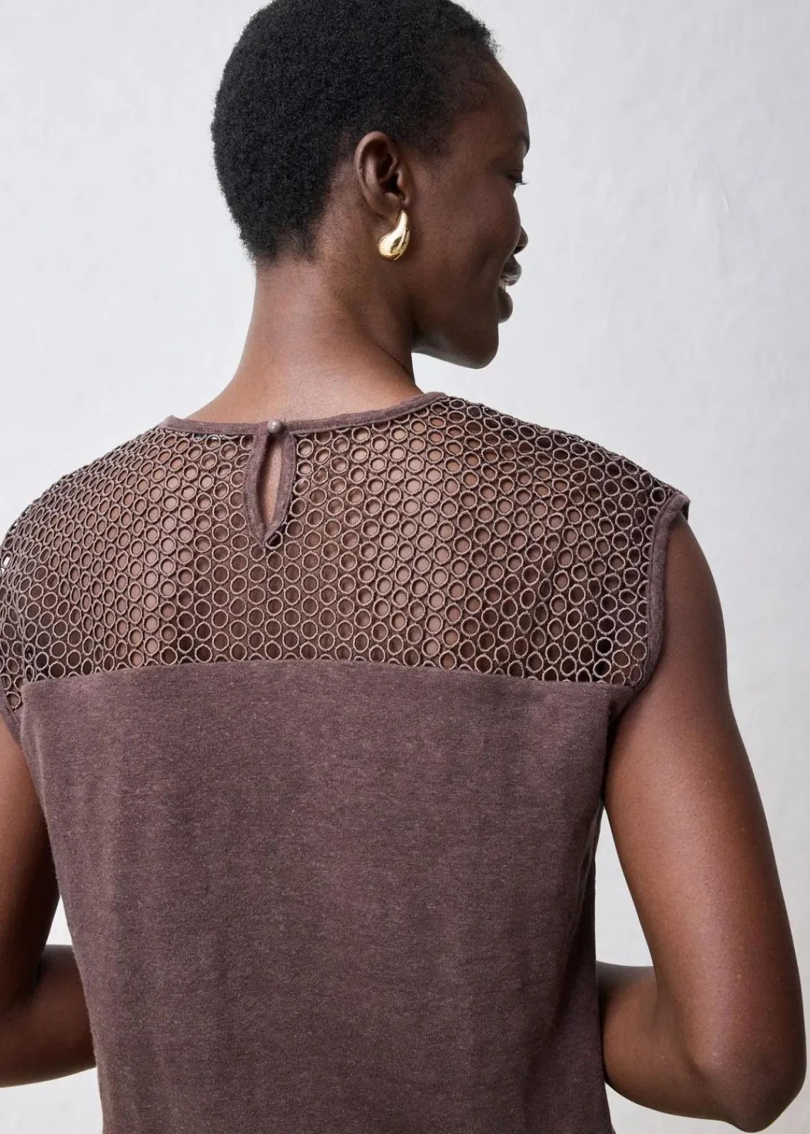 bonprix Premium|Shirts & Tops^Top aus reinem Leinen dunkelbraun