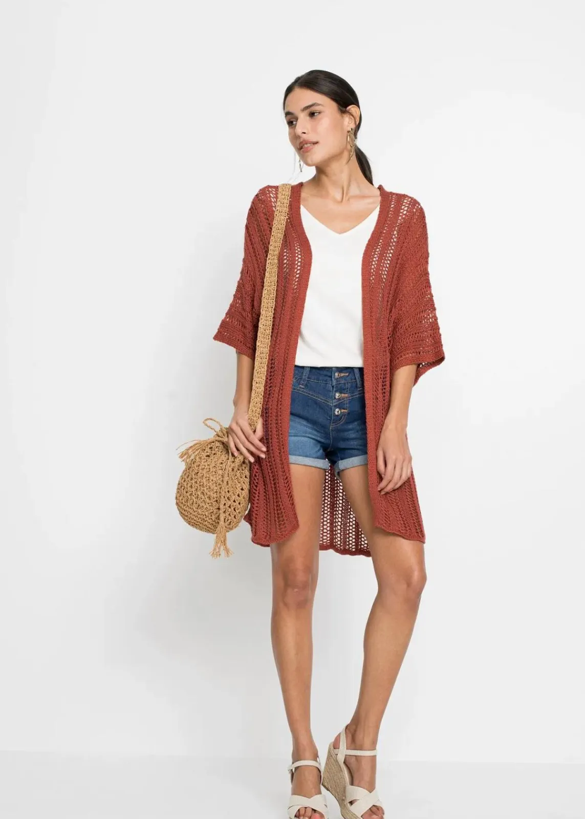 bonprix Shirts & Tops|Nachhaltigere Materialien^Top aus reiner Bio-Baumwolle wollweiß