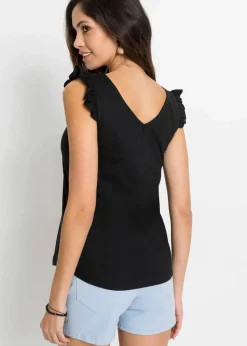 bonprix Nachhaltigere Materialien|Shirts & Tops^Top aus reiner Bio-Baumwolle schwarz