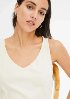 bonprix Nachhaltigere Materialien|Shirts & Tops^Top aus reiner Bio-Baumwolle kieselbeige