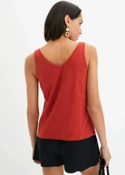 bonprix Nachhaltigere Materialien|Shirts & Tops^Top aus reiner Bio-Baumwolle karminrot