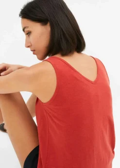 bonprix Nachhaltigere Materialien|Shirts & Tops^Top aus reiner Bio-Baumwolle karminrot