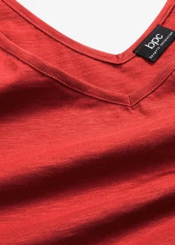 bonprix Nachhaltigere Materialien|Shirts & Tops^Top aus reiner Bio-Baumwolle karminrot