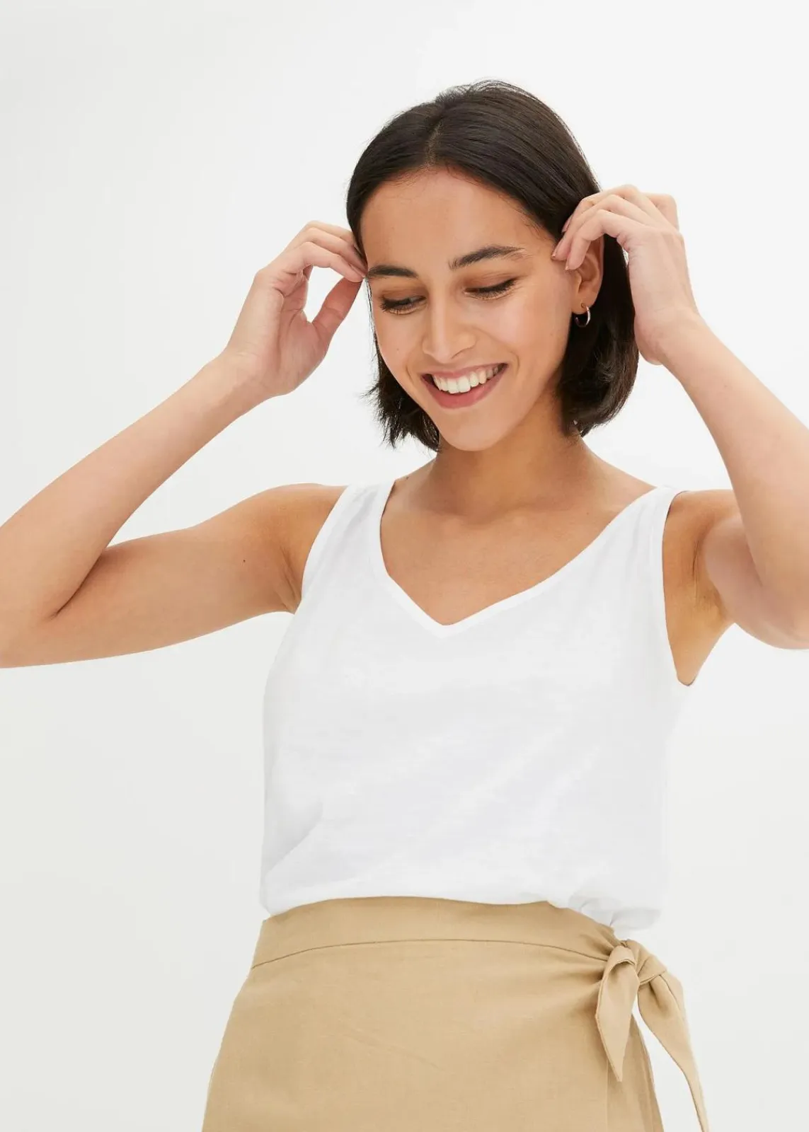 bonprix Nachhaltigere Materialien|Shirts & Tops^Top aus reiner Bio-Baumwolle weiß