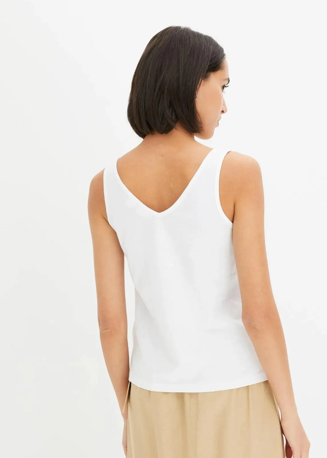 bonprix Nachhaltigere Materialien|Shirts & Tops^Top aus reiner Bio-Baumwolle weiß