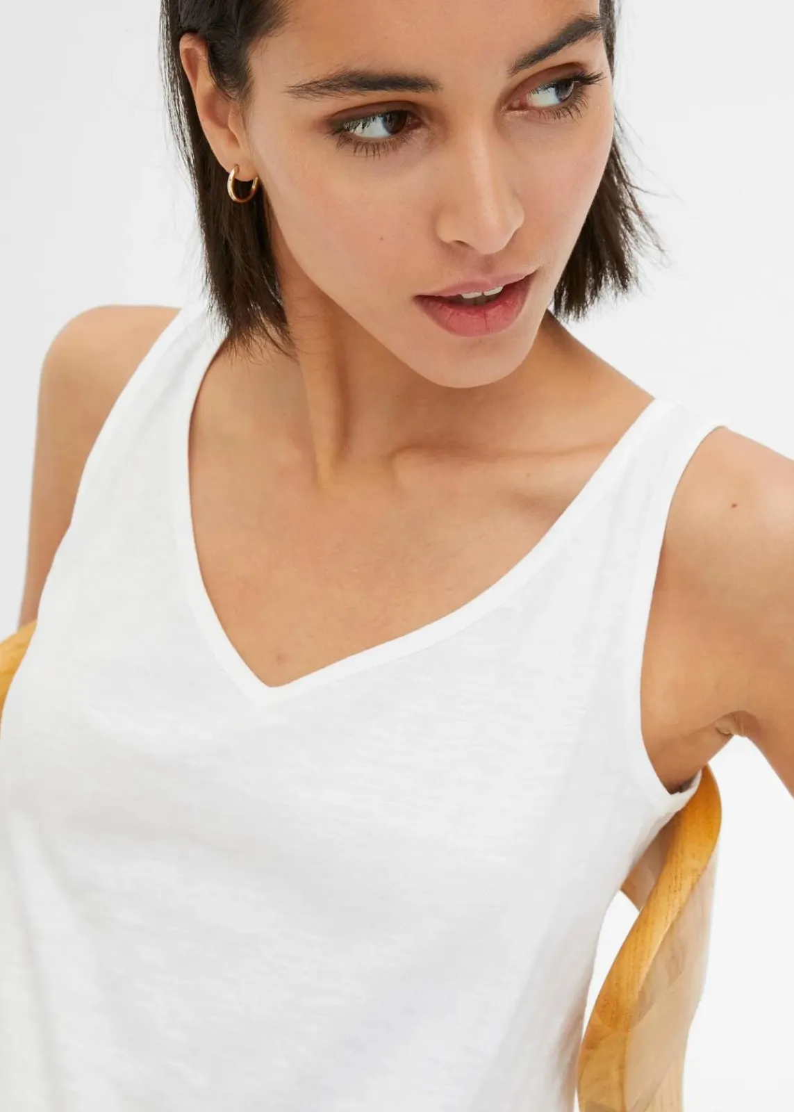 bonprix Nachhaltigere Materialien|Shirts & Tops^Top aus reiner Bio-Baumwolle weiß