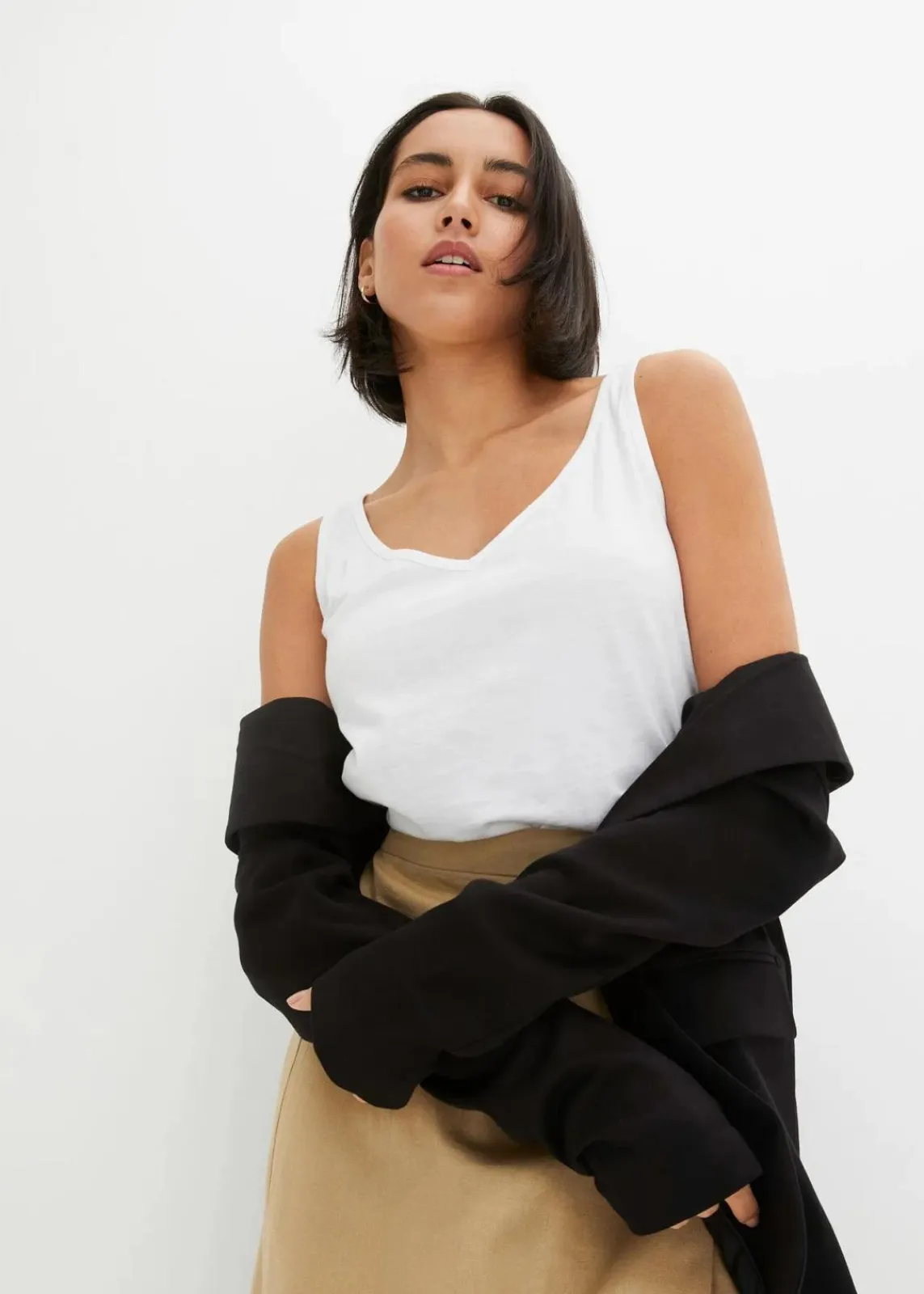 bonprix Nachhaltigere Materialien|Shirts & Tops^Top aus reiner Bio-Baumwolle weiß