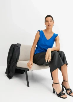 bonprix Nachhaltigere Materialien|Shirts & Tops^Top aus reiner Bio-Baumwolle azurblau