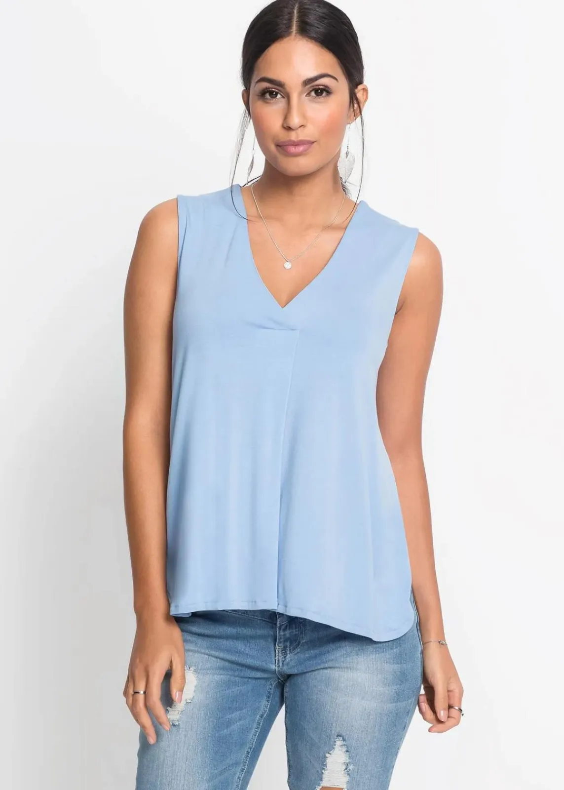 bonprix Shirts & Tops|Nachhaltigere Materialien^Top aus softem Viskose-Mix hellblau
