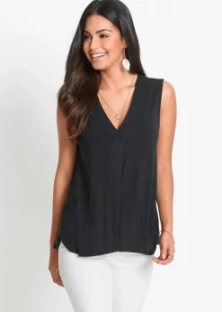 bonprix Nachhaltigere Materialien|Shirts & Tops^Top aus softem Viskose-Mix schwarz