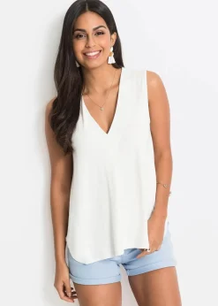 bonprix Nachhaltigere Materialien|Shirts & Tops^Top aus softem Viskose-Mix wollweiß